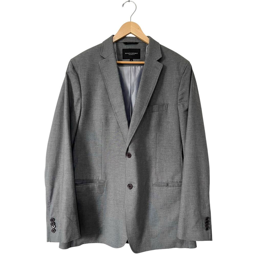 Banana Republic 100% Cotton Tailored Fit Gray Blazer Jacket Men’s Size 44R